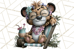 Hawaiian Safari Animals Tropical Beach Clipart PNG Product Image 4