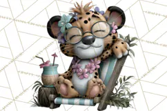Hawaiian Safari Animals Tropical Beach Clipart PNG Product Image 4