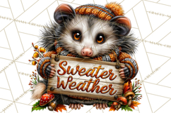 Feral Fall Friends Raccoon Opossum Squirrel Clipart Product Image 5