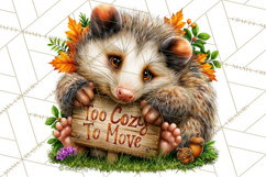 Feral Fall Friends Raccoon Opossum Squirrel Clipart Product Image 2