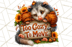 Feral Fall Friends Raccoon Opossum Squirrel Clipart Product Image 3