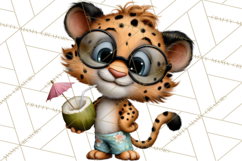 Hawaiian Safari Animals Tropical Beach Clipart PNG Product Image 3