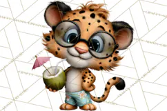 Hawaiian Safari Animals Tropical Beach Clipart PNG Product Image 3