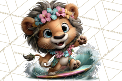 Hawaiian Safari Animals Tropical Beach Clipart PNG Product Image 5