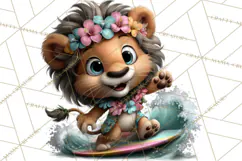 Hawaiian Safari Animals Tropical Beach Clipart PNG Product Image 5