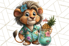 Hawaiian Safari Animals Tropical Beach Clipart PNG Product Image 2