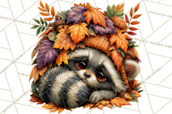 Feral Fall Friends Raccoon Opossum Squirrel Clipart Product Image 2