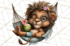 Hawaiian Safari Animals Tropical Beach Clipart PNG Product Image 2