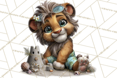 Hawaiian Safari Animals Tropical Beach Clipart PNG Product Image 3