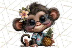 Hawaiian Safari Animals Tropical Beach Clipart PNG Product Image 5