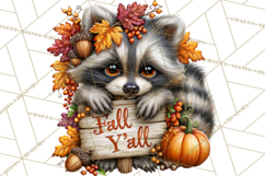 Feral Fall Friends Raccoon Opossum Squirrel Clipart Product Image 5
