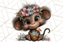 Hawaiian Safari Animals Tropical Beach Clipart PNG Product Image 5