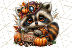 Feral Fall Friends Raccoon Opossum Squirrel Clipart Product Image 5