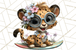 Hawaiian Safari Animals Tropical Beach Clipart PNG Product Image 3