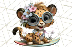 Hawaiian Safari Animals Tropical Beach Clipart PNG Product Image 3