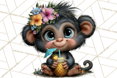 Hawaiian Safari Animals Tropical Beach Clipart PNG Product Image 2