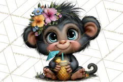 Hawaiian Safari Animals Tropical Beach Clipart PNG Product Image 2