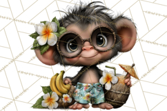 Hawaiian Safari Animals Tropical Beach Clipart PNG Product Image 3