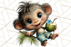Hawaiian Safari Animals Tropical Beach Clipart PNG Product Image 2