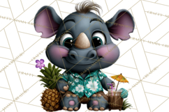 Hawaiian Safari Animals Tropical Beach Clipart PNG Product Image 3