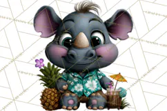 Hawaiian Safari Animals Tropical Beach Clipart PNG Product Image 3
