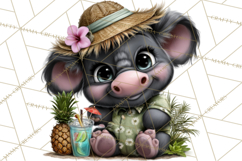 Hawaiian Safari Animals Tropical Beach Clipart PNG Product Image 4