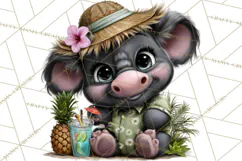 Hawaiian Safari Animals Tropical Beach Clipart PNG Product Image 4