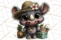Hawaiian Safari Animals Tropical Beach Clipart PNG Product Image 5