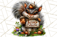 Feral Fall Friends Raccoon Opossum Squirrel Clipart Product Image 3