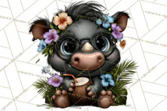 Hawaiian Safari Animals Tropical Beach Clipart PNG Product Image 3