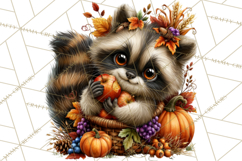 Feral Fall Friends Raccoon Opossum Squirrel Clipart Product Image 4