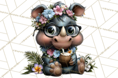 Hawaiian Safari Animals Tropical Beach Clipart PNG Product Image 4