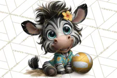 Hawaiian Safari Animals Tropical Beach Clipart PNG Product Image 2