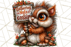 Feral Fall Friends Raccoon Opossum Squirrel Clipart Product Image 2