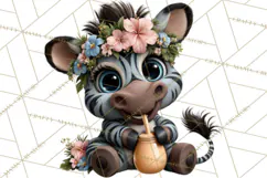 Hawaiian Safari Animals Tropical Beach Clipart PNG Product Image 4