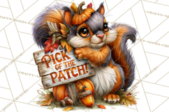 Feral Fall Friends Raccoon Opossum Squirrel Clipart Product Image 2