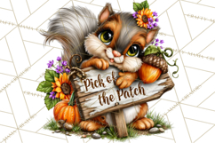 Feral Fall Friends Raccoon Opossum Squirrel Clipart Product Image 3