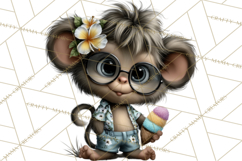 Hawaiian Safari Animals Tropical Beach Clipart PNG Product Image 4