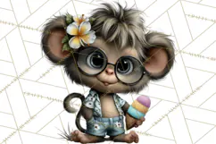 Hawaiian Safari Animals Tropical Beach Clipart PNG Product Image 4