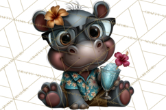 Hawaiian Safari Animals Tropical Beach Clipart PNG Product Image 5
