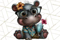 Hawaiian Safari Animals Tropical Beach Clipart PNG Product Image 5