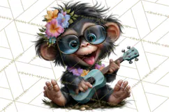 Hawaiian Safari Animals Tropical Beach Clipart PNG Product Image 3