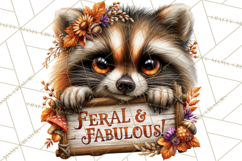 Feral Fall Friends Raccoon Opossum Squirrel Clipart Product Image 4
