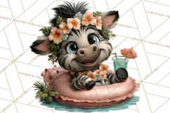Hawaiian Safari Animals Tropical Beach Clipart PNG Product Image 4