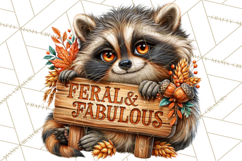Feral Fall Friends Raccoon Opossum Squirrel Clipart Product Image 5