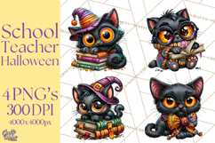 Halloween Teacher Clipart PNG School Bundle Product Image 1