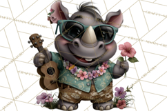 Hawaiian Safari Animals Tropical Beach Clipart PNG Product Image 5