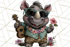 Hawaiian Safari Animals Tropical Beach Clipart PNG Product Image 5