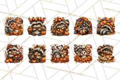 Feral Fall Friends Raccoon Opossum Squirrel Clipart Product Image 2