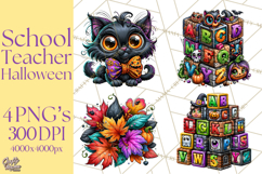 Halloween Teacher Clipart PNG School Bundle Product Image 1